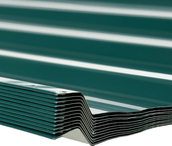 Outsunny Panouri pentru Acoperiș din Oțel, 12 Foi Galvanizate pentru Acoperișuri și Pereți, 129x45 cm, Verde | Aosom Romania