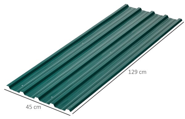 Outsunny Panouri pentru Acoperiș din Oțel, 12 Foi Galvanizate pentru Acoperișuri și Pereți, 129x45 cm, Verde | Aosom Romania