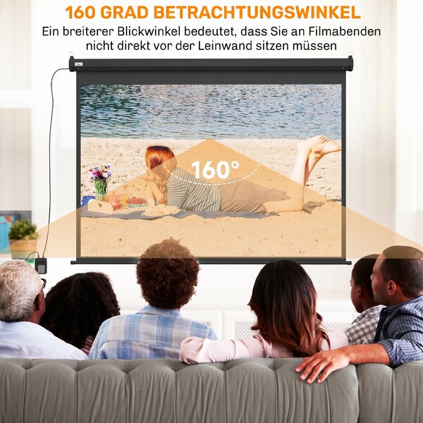 HOMCOM Ecran pentru Proiector de 84 inch, Reglabil cu Telecomandă, Ecran de Proiecție Compact, 171x130 cm, Negru | Aosom Romania
