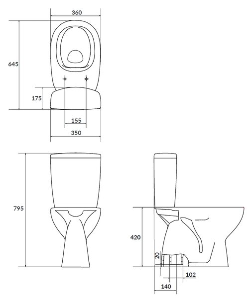Cersanit Arteco compact wc alb K667-077