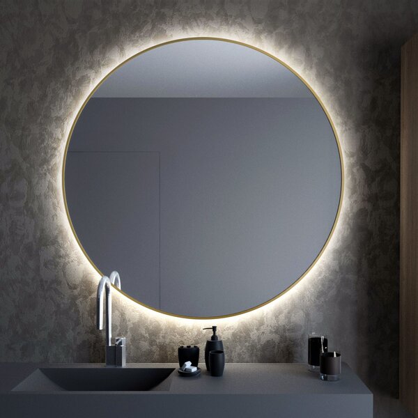 Baltica Design Bright oglindă 60x60 cm rotund cu iluminare auriu 5904107900094