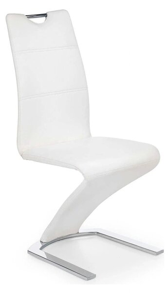 Scaun tapitat K188, alb/crom, piele ecologica/metal, 45X63X101 CM