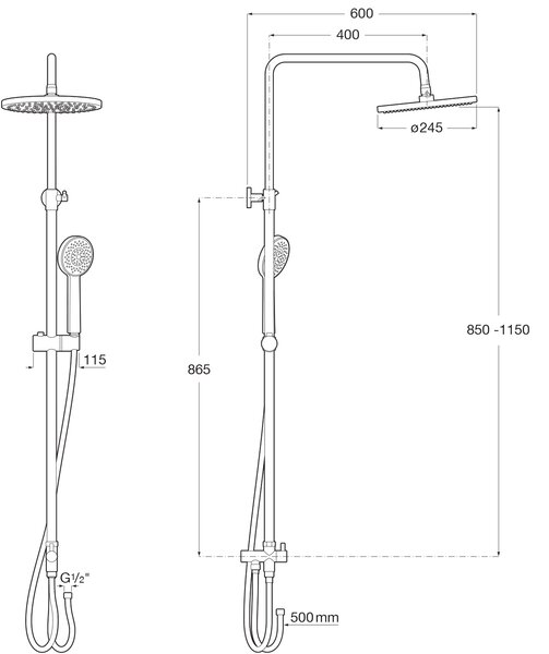 Roca Victoria-T Plus set de duș perete crom A5B9M61C00