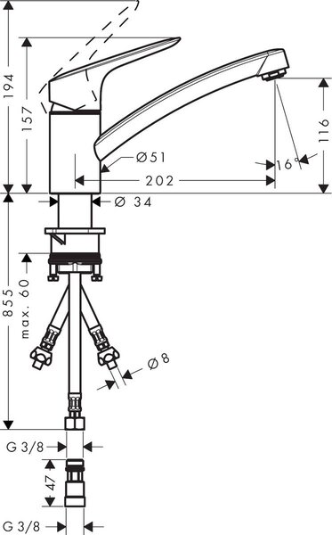 Hansgrohe Logis baterie bucătărie pe picior crom 71831000