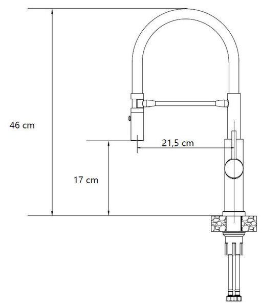 Quadron Andy baterie bucătărie pe picior oţel inoxidabil-negru 3623523_BSBL