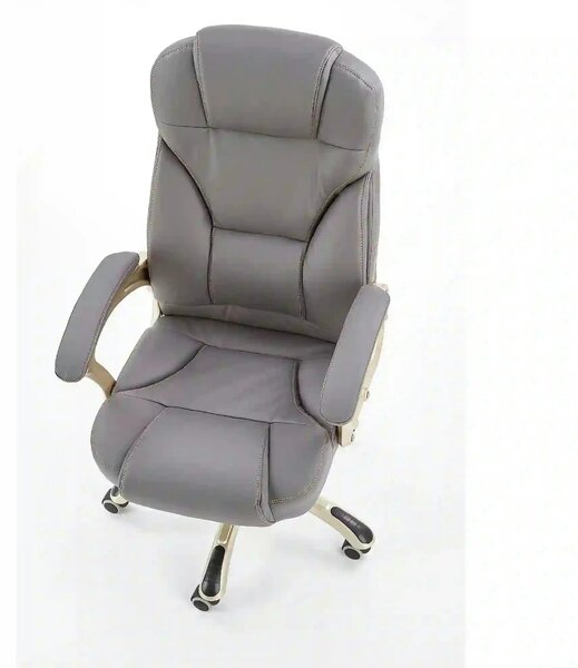 Scaun directorial DESMOND, gri, piele ecologica/cauciuc, 67x70x112/119
