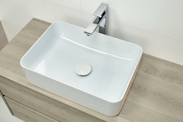 Cersanit Crea lavoar 49.5x34.5 cm dreptunghiular de blat alb luciu K114-001-BOX