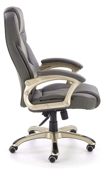 Scaun directorial DESMOND, gri, piele ecologica/cauciuc, 67x70x112/119