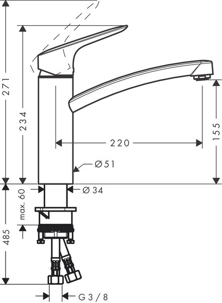 Hansgrohe Logis baterie bucătărie pe picior crom 71839000