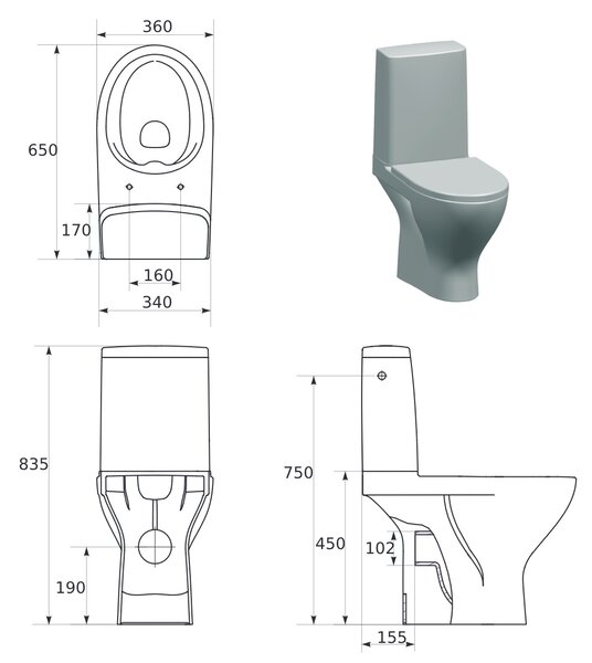 Cersanit Moduo compact wc alb K116-029