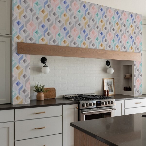 Tapet Paralelepipede multicolore, Tapet 3D, a00008 : Uwalls.ro