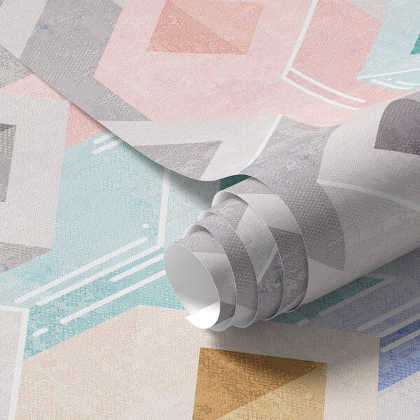 Tapet Paralelepipede multicolore, Tapet 3D, a00008 : Uwalls.ro