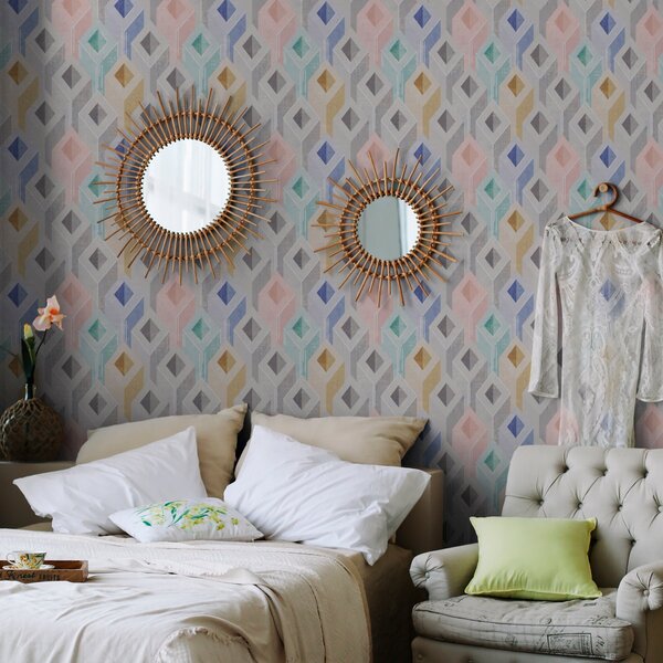 Tapet Paralelepipede multicolore, Tapet 3D, a00008 : Uwalls.ro