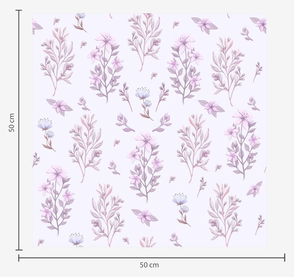 Tapet Flori delicate cu tulpini pe fundal alb, Tapet rustic, a00016 : Uwalls.ro