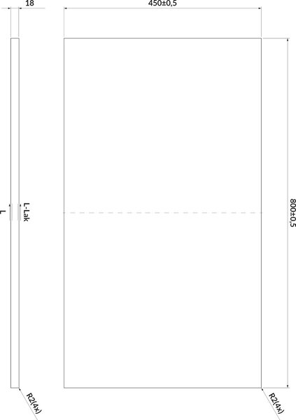 Cersanit Larga blat 80x45 cm negru S932-058