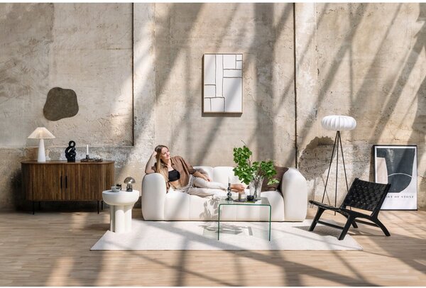 Canapea taupe cu tapițerie din catifea 225 cm Cube – Bonami Selection