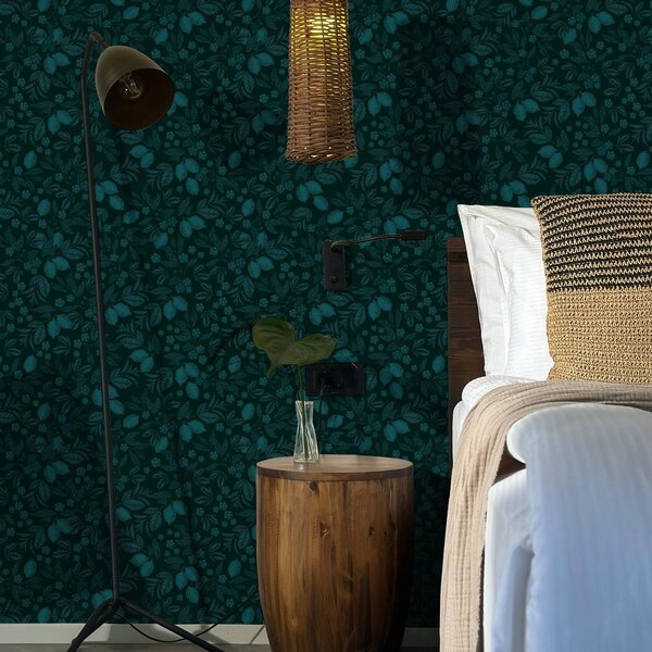 Tapet Frunze dense albastru-verde, Tapet natura, Tapet frunze, a00019 : Uwalls.ro