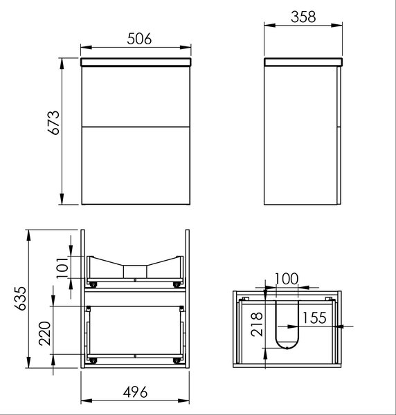 Elita Kido lavoar cu dulap 50 cm alb RE020501115290