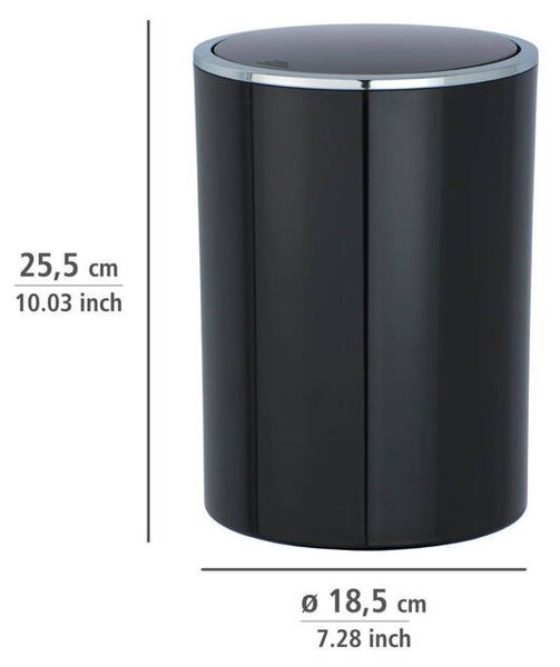 Wenko Inca cos de gunoi 5 l crom-negru 22558100