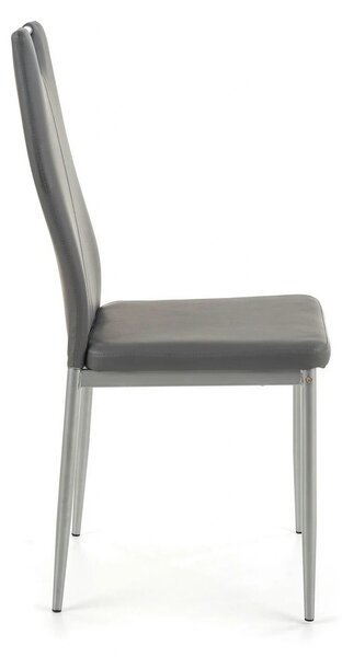 Scaun tapitat K202, gri/crom, piele ecologica/metal, 44X54X97 CM