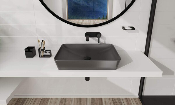Deante Tess, chiuveta blat ceramica 60x40 cm, antracit-titan, CDS_DU6S