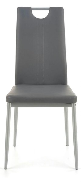 Scaun tapitat K202, gri/crom, piele ecologica/metal, 44X54X97 CM