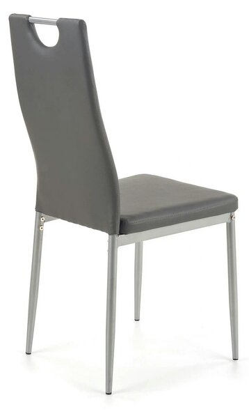 Scaun tapitat K202, gri/crom, piele ecologica/metal, 44X54X97 CM