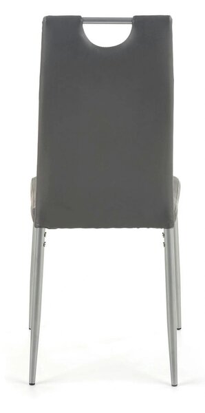Scaun tapitat K202, gri/crom, piele ecologica/metal, 44X54X97 CM