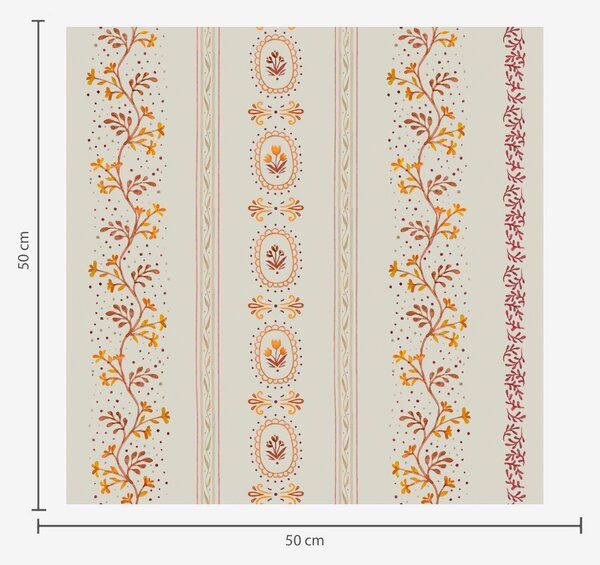 Tapet Ornament geometric delicat cu flori și plante, Tapet Shaby Chic, a00031 : Uwalls.ro