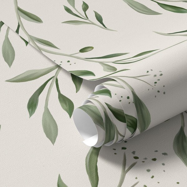 Tapet Ramuri de măslin verde delicat, Tapete scandinav, a00030 : Uwalls.ro