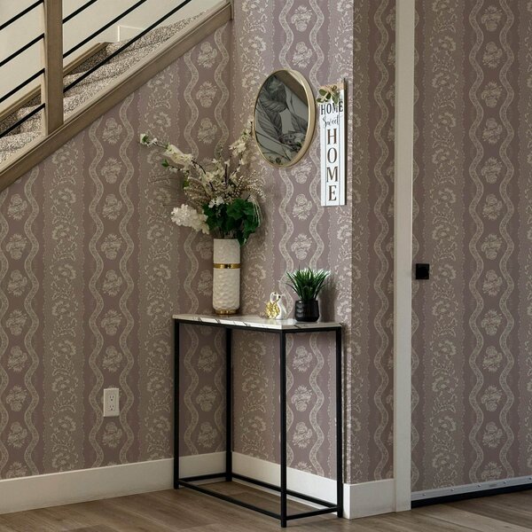 Tapet Ornament geometric delicat cu flori și linii curbe, Tapet vintage, a00033 : Uwalls.ro
