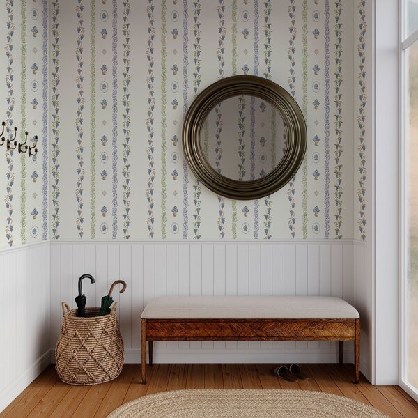 Tapet Ornament delicat cu frunze și struguri, Tapet rustic, a00032 : Uwalls.ro