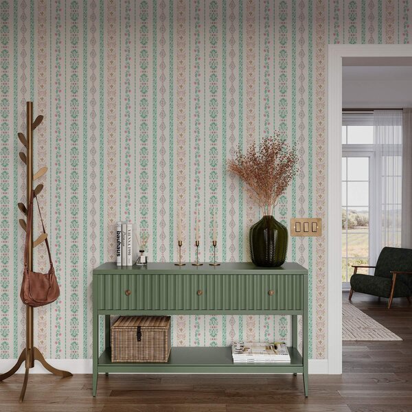 Tapet Ornament geometric delicat în stil acuarelă, Tapet rustic, a00034 : Uwalls.ro