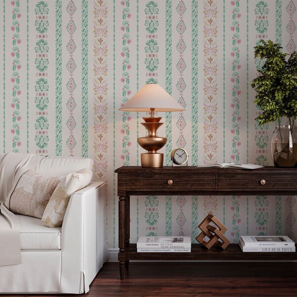 Tapet Ornament geometric delicat în stil acuarelă, Tapet rustic, a00034 : Uwalls.ro