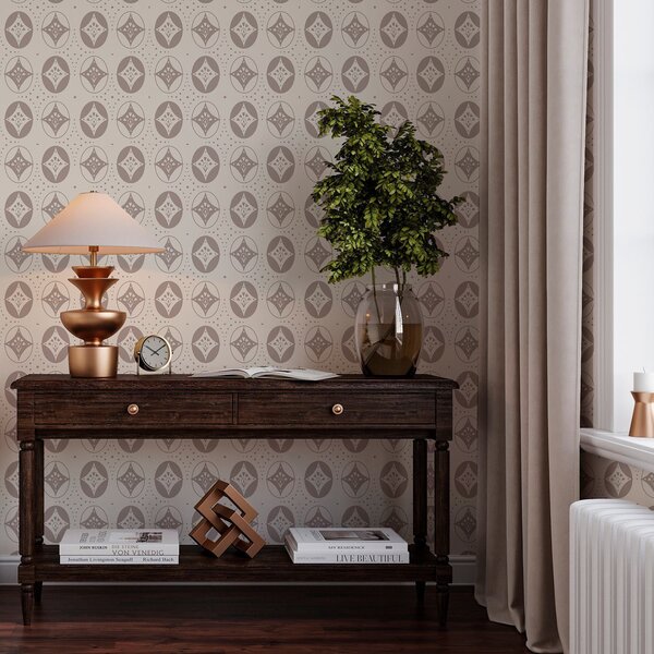 Tapet Ornament geometric delicat cu romburi, Tapet vintage, a00035 : Uwalls.ro
