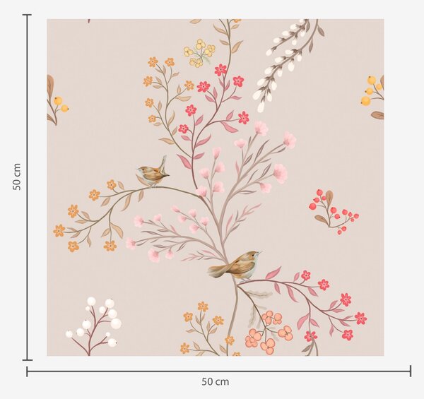 Tapet Flori delicate și colibri pe ramuri, Tapet rustic, a00036 : Uwalls.ro
