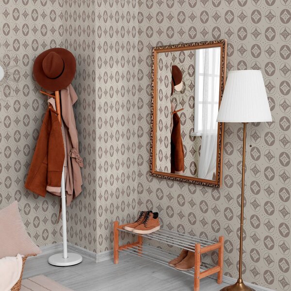 Tapet Ornament geometric delicat cu romburi, Tapet vintage, a00035 : Uwalls.ro