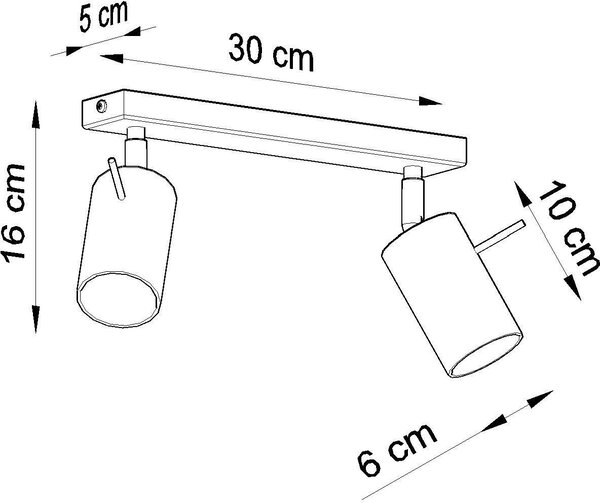 Sollux Lighting Ring lampă de tavan 2x40 W negru SL.0092