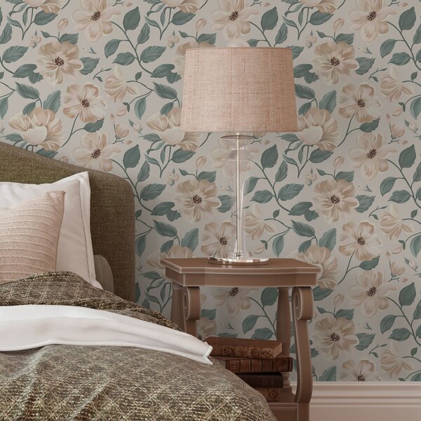 Tapet Aranjament floral delicat în culori pastelate, Tapet stil englezesc, a00043 : Uwalls.ro