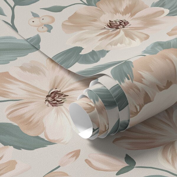 Tapet Aranjament floral delicat în culori pastelate, Tapet stil englezesc, a00043 : Uwalls.ro