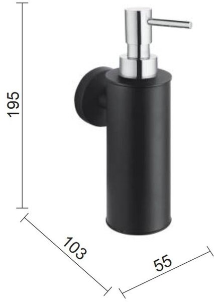Stella Classic dozator săpun 200 ml negru 07.423-BC