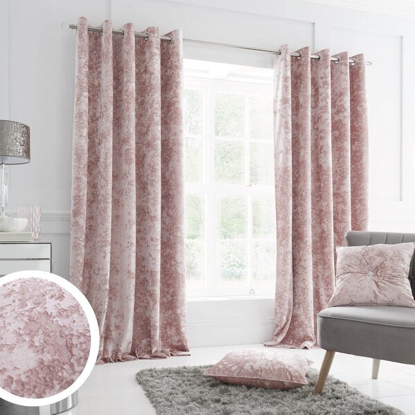 Draperii roz 2 buc. 168x137 cm Crushed Velvet – Catherine Lansfield