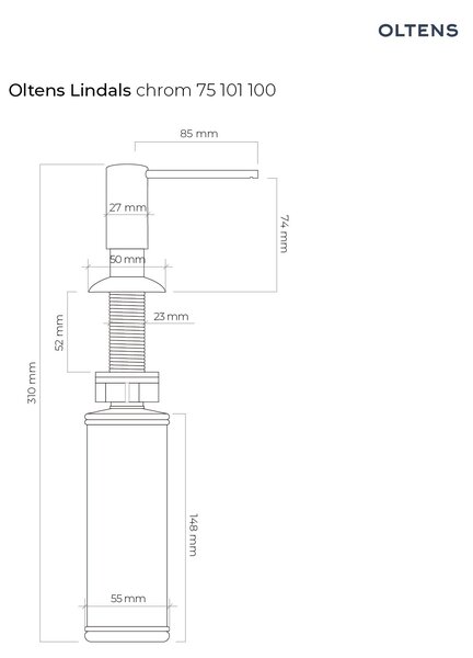 Oltens Lindals dozator de lichid crom 75101100