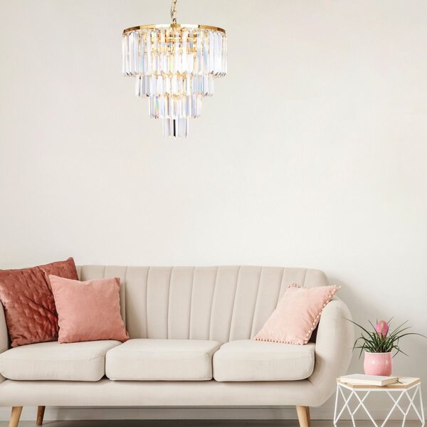Zuma Line Amedeo lampă suspendată 5x40 W auriu-cristal 17106/4+1-GLD