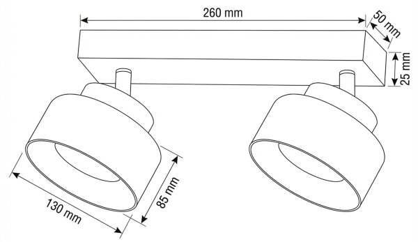 Brilagi - LED Aplică spot AURA LUX 2xGX53/30W/230V negru/auriu