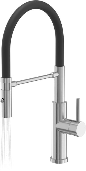 Quadron Andy baterie bucătărie pe picior oţel inoxidabil-negru 3623523_BSBL
