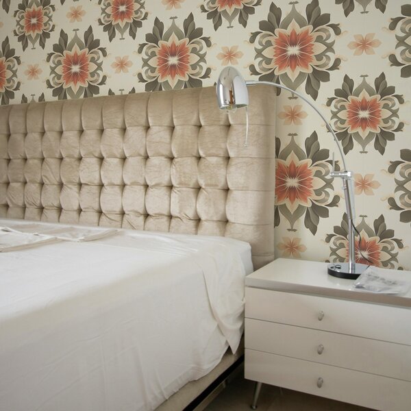 Tapet Model floral abstract pe fundal deschis, Tapet vintage, a00069v1 : Uwalls.ro