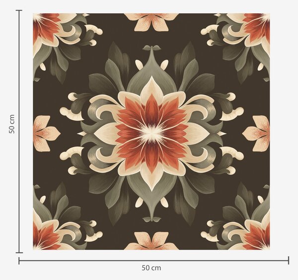Tapet Model floral abstract pe fundal închis, Tapet flori, a00069 : Uwalls.ro