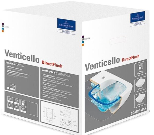 Villeroy & Boch Venticello set combi-pack cu tablă agăţat fără margine alb 4611RLR1