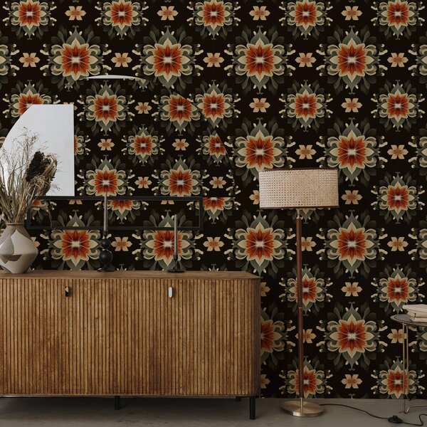 Tapet Model floral abstract, Tapet vintage, a00069v2 : Uwalls.ro